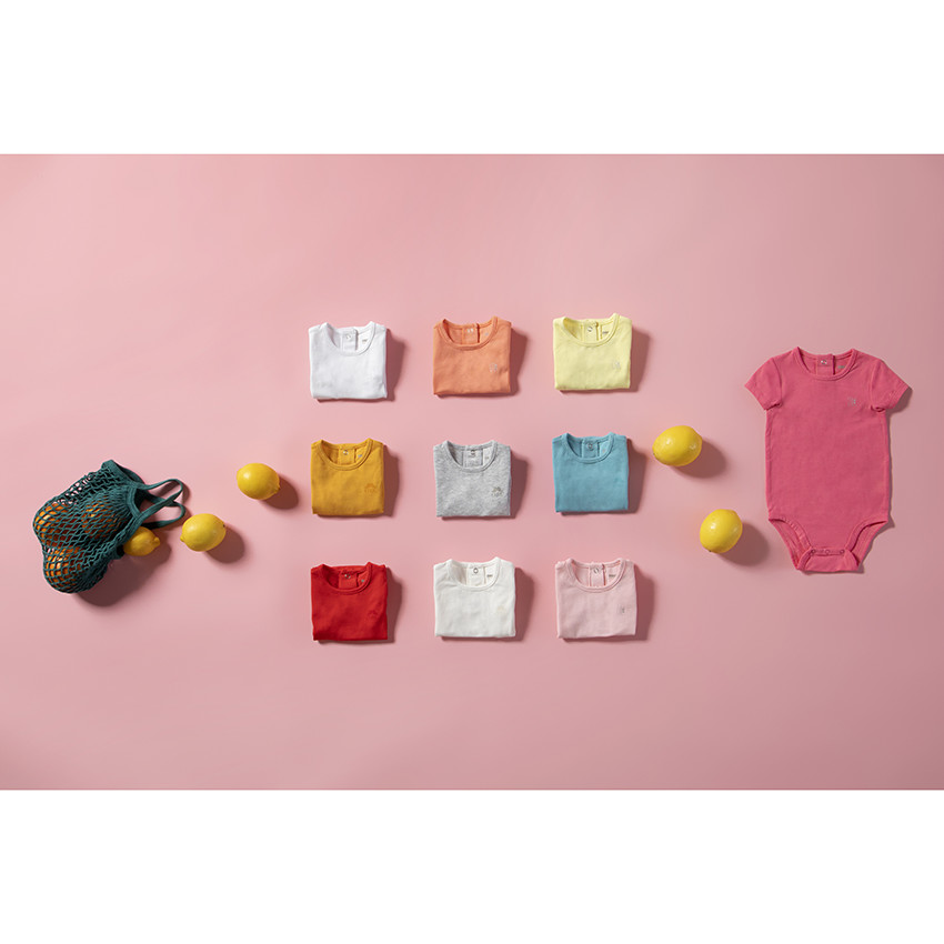 Pack de 3 bodies de manga corta para bebé niño con estampado de logo 