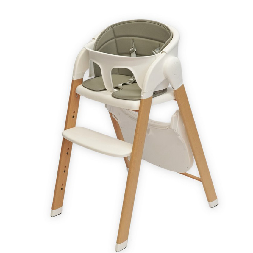 Chaise haute Grow With Me évolutive pliable Bois/Blanc 