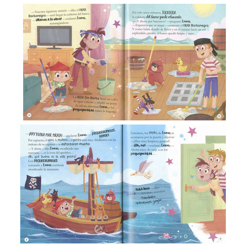 Cuento La pirata sin barba colección Emma y los pequepiratas +5años 