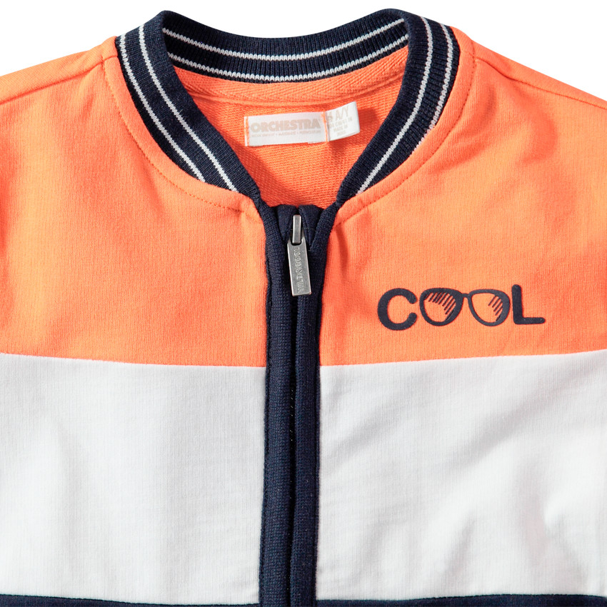 Chaqueta de felpa tricolor con estampados de fantasía 