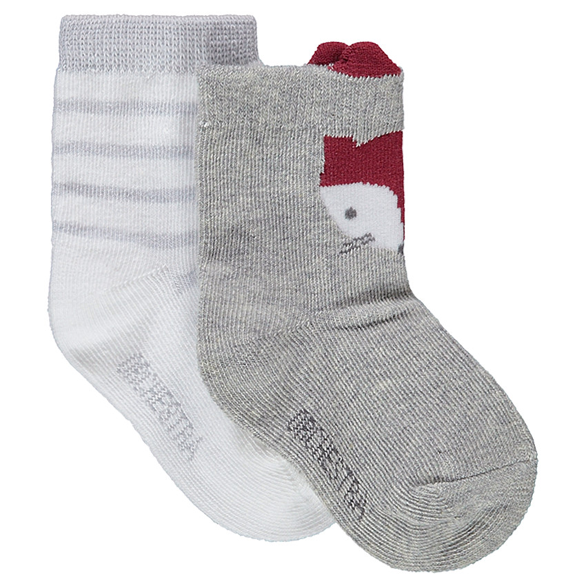 Juego de 2 pares de calcetines variados con rayas y ciervo de jácquard  Additional Juego de 2 pares de calcetines variados con rayas y ciervo de jácquard