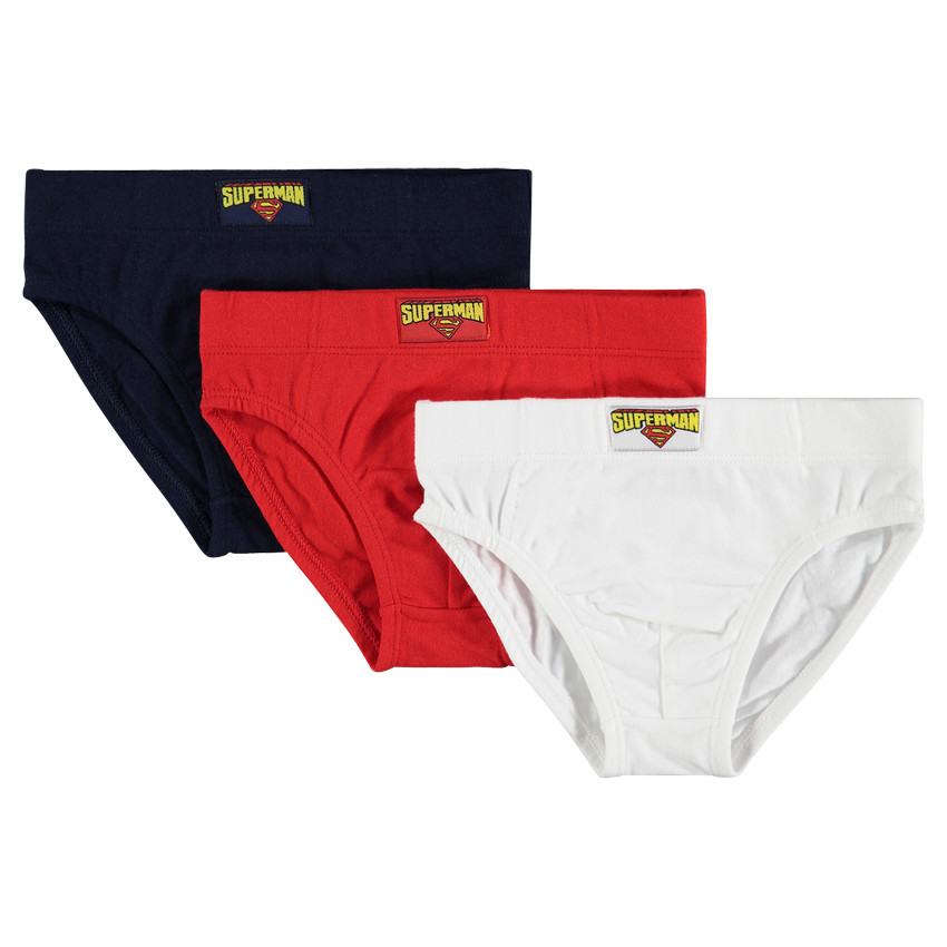 Lote de 3 slips Superman de color liso 