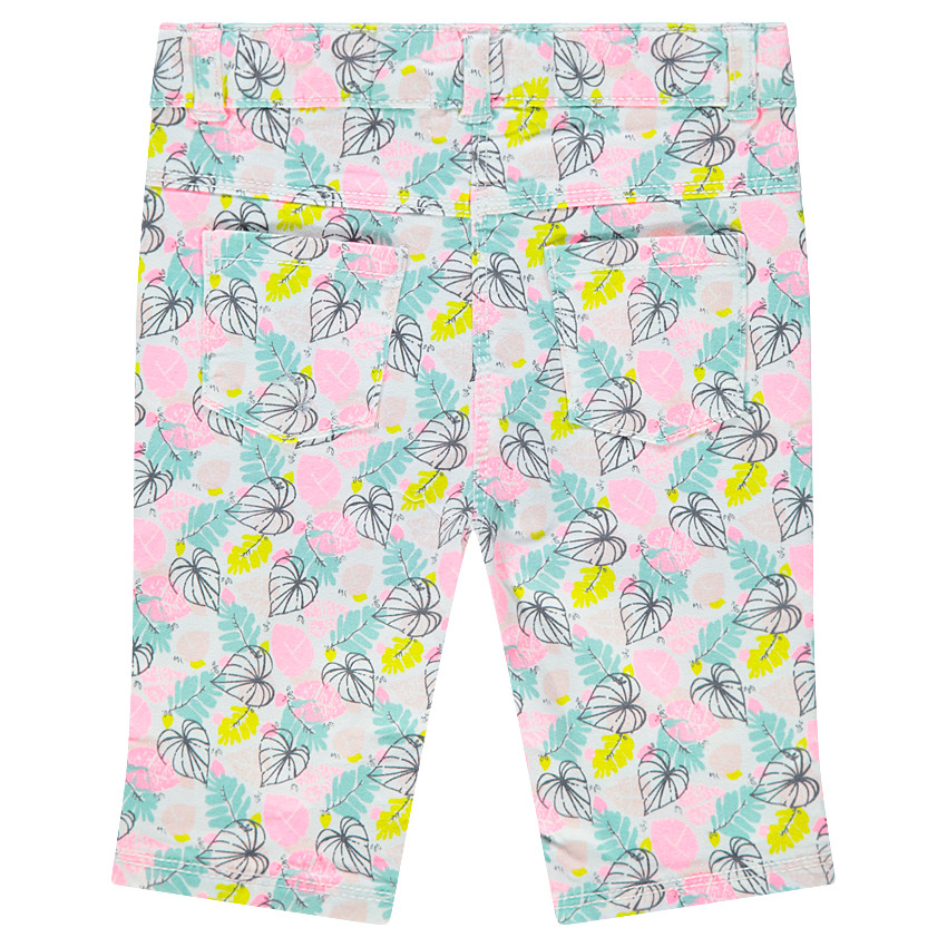 Pantalón corto de algodón con estampado vegetal all over 