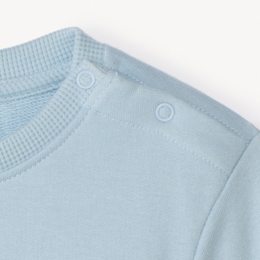 Sudadera de felpa con estampado y parche de bucle para bebé niño. 