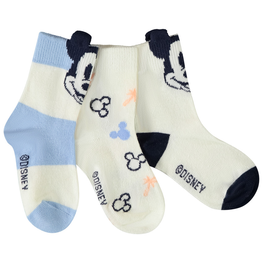 Lote de 3 pares de calcetines Mickey Disney con relieve para bebé niño 