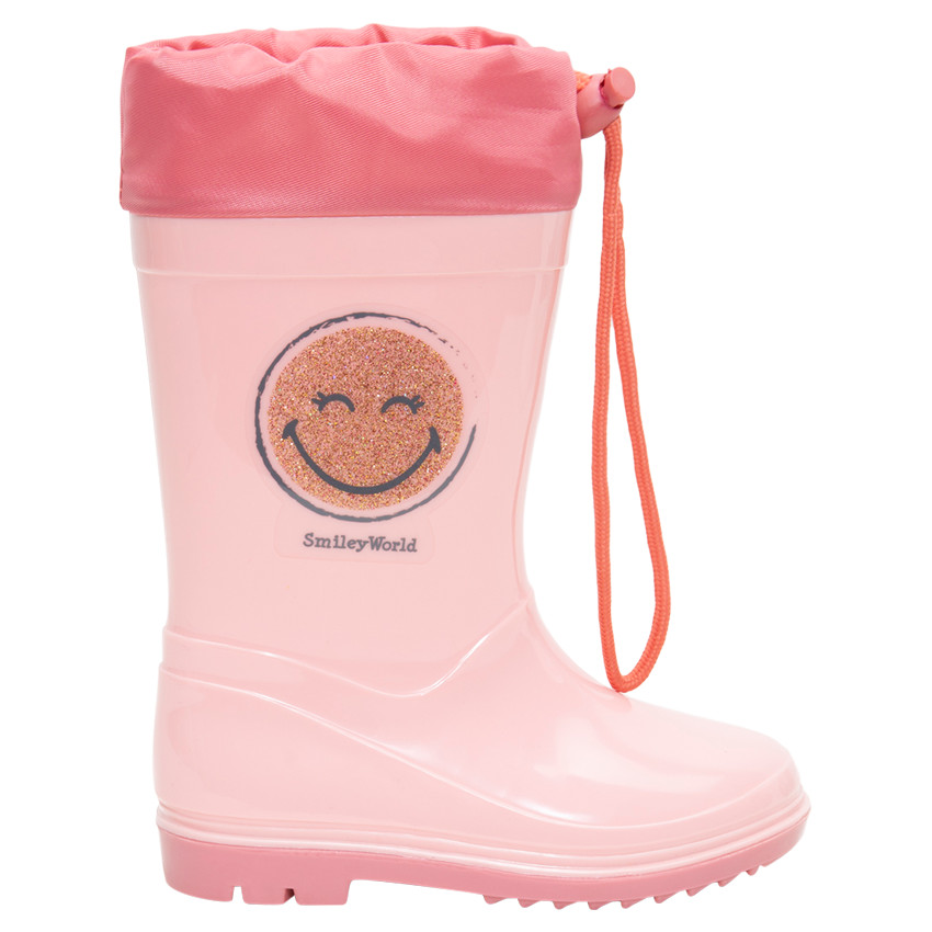 Botas de agua con cuello impermeable y estampado Smiley de lentejuelas de la 20 a la 23 