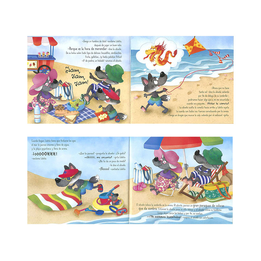 Livre " Lobito va a la playa " +4 ans 