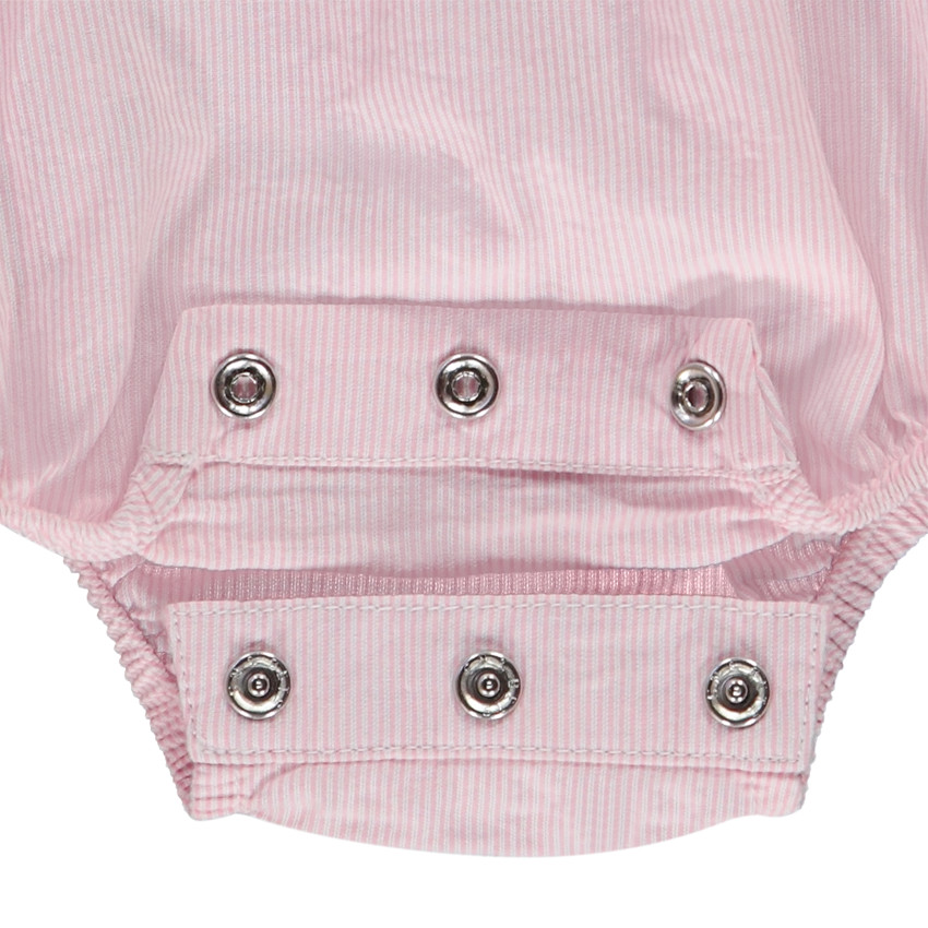 Ranita rayada con tirantes con volantes para bebé niña 