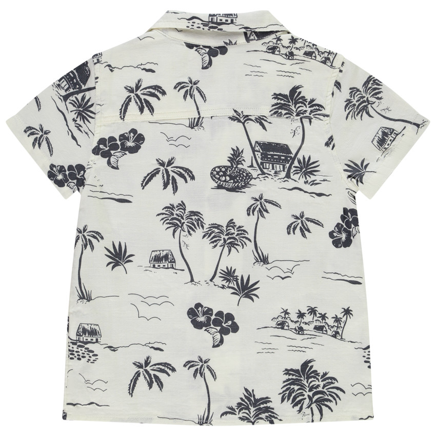 Camisa de manga corta con estampado de isla tropical para bebé niño 