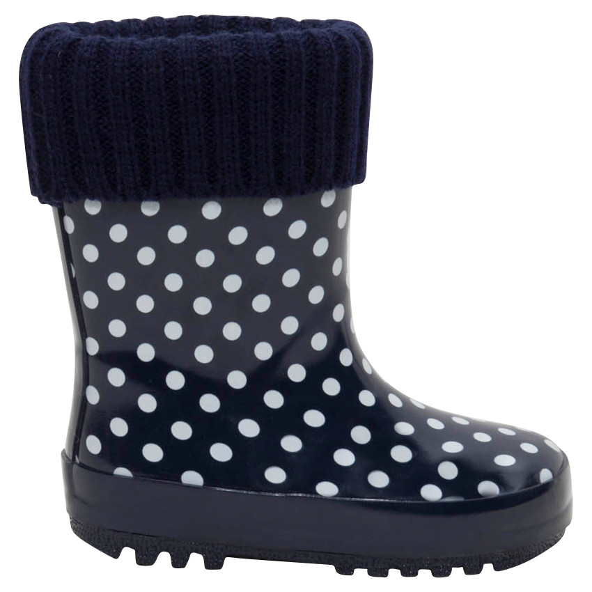 Botas de agua de caucho con cuello de punto e interior de la 20 a la 23 