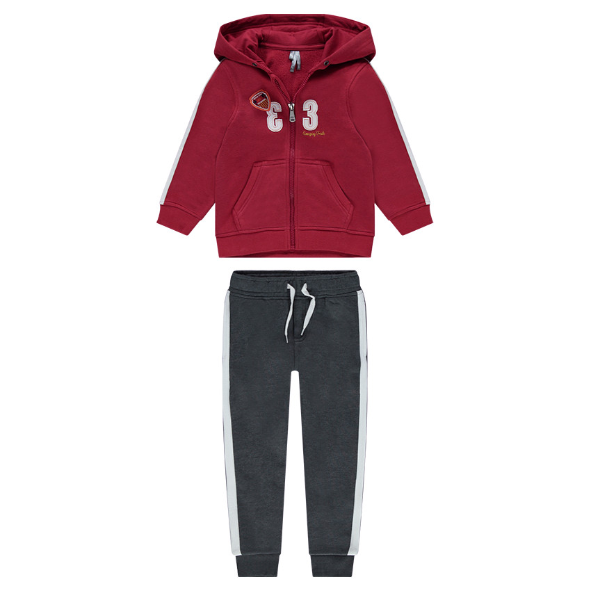 Júnior - Chándal de felpa bicolor con bandas en contraste 
