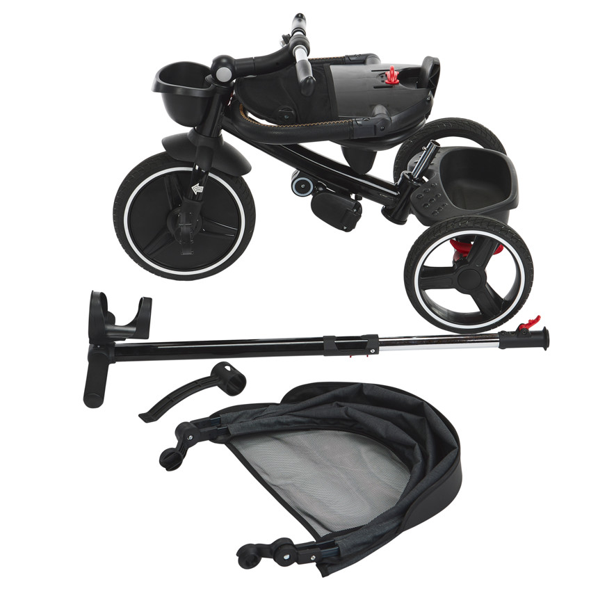 Triciclo Triky 5 en 1 evolutivo gris/negro 
