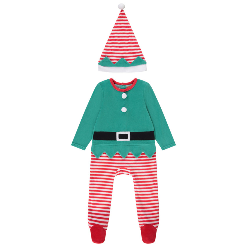Conjunto lúdico duende de Navidad pelele y gorro para bebé  Additional Conjunto lúdico duende de Navidad pelele y gorro para bebé