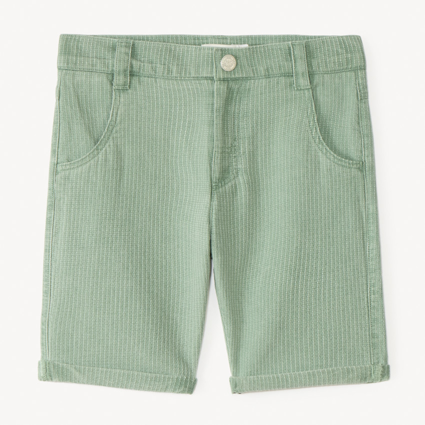 Bermudas de tela texturizada con efecto rayado para niño 