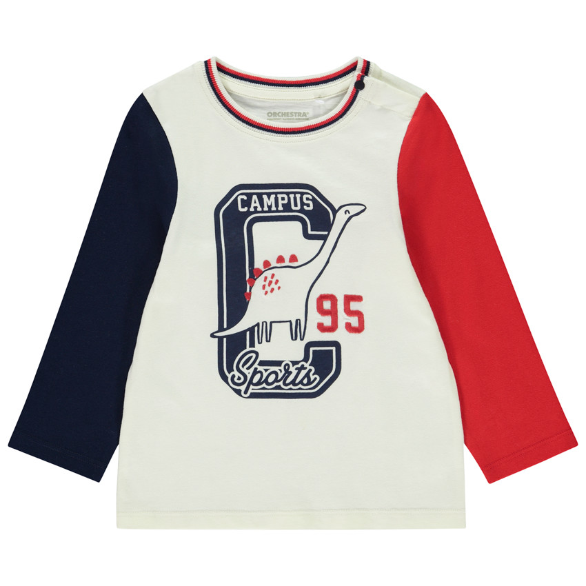 Camiseta de manga larga efecto colorblock para bebé niño 