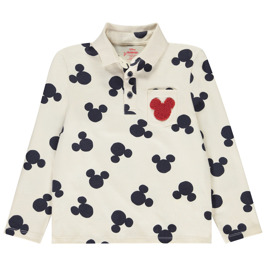 Polo de manga larga estampado Mickey Disney para niño 