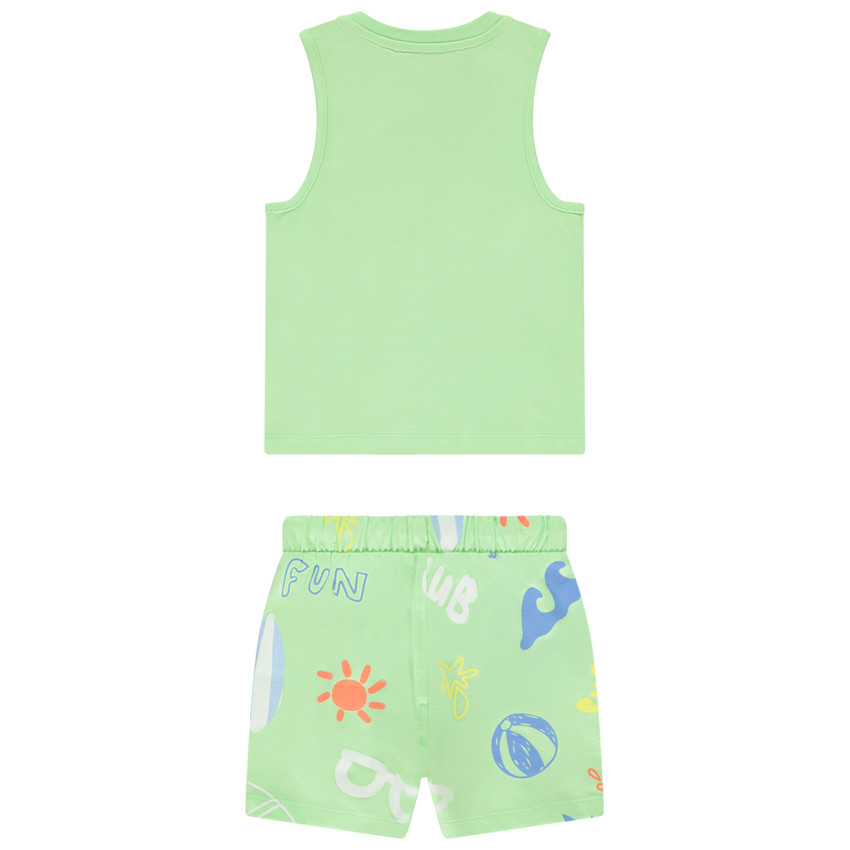 Conjunto de tirantes y pantalón corto con estampado de playa para bebé niño 