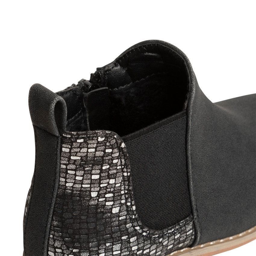 Bottes basses bi-matières à effet brillant pour enfant fille 