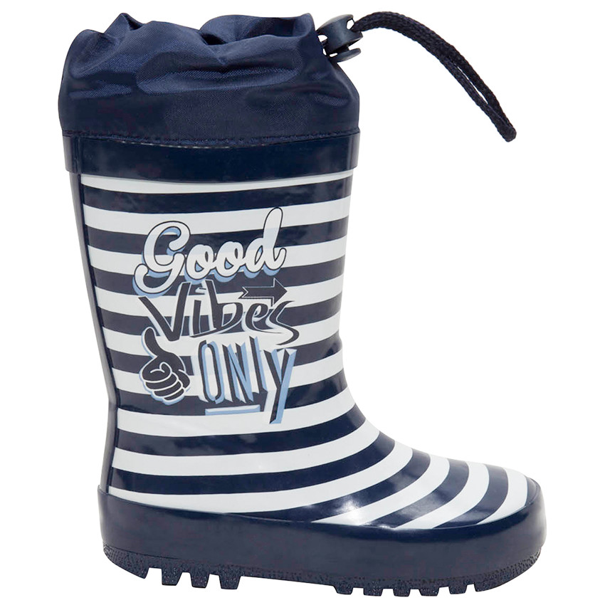 Botas de agua a rayas de caucho con cuello impermeable de la 24 a la 27 