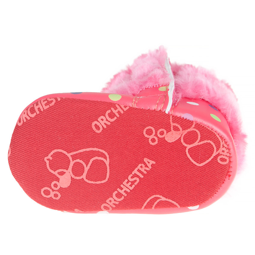 Botines de pelo sintético con estampado de puntos 