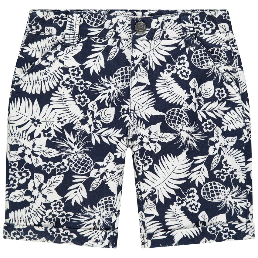 Bermudas de algodón con estampado vegetal para niño 