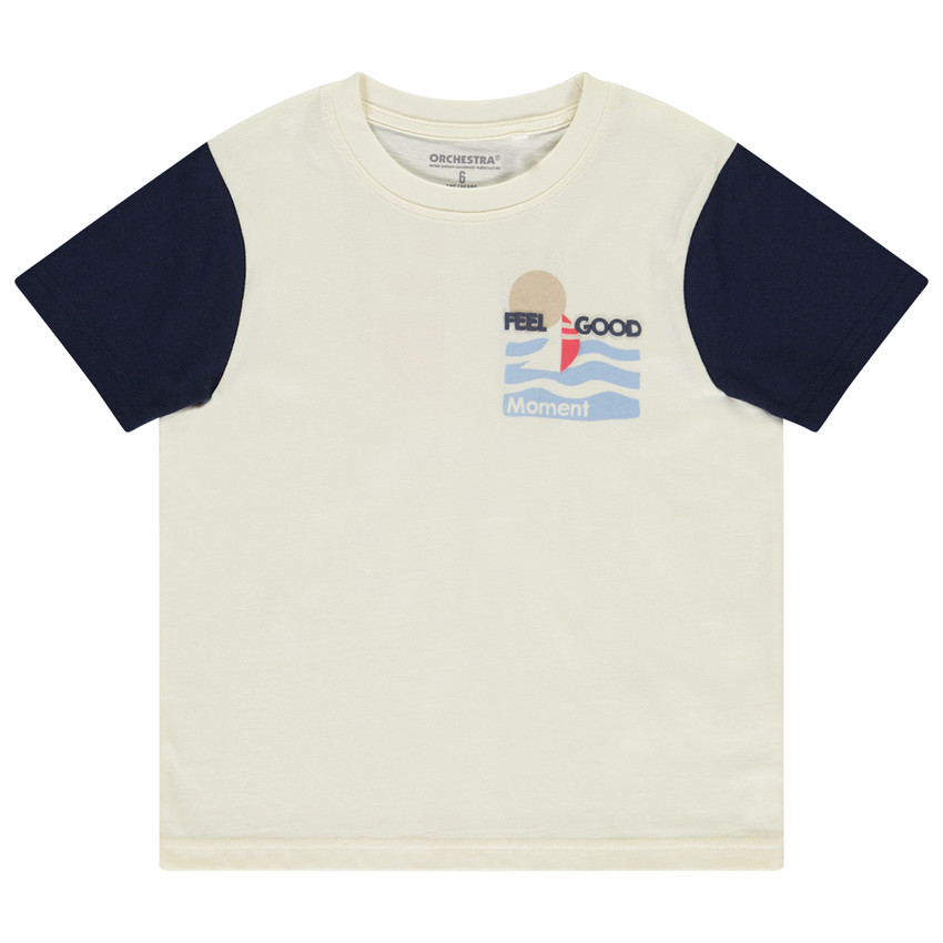 Camiseta de manga corta print velero para niño 