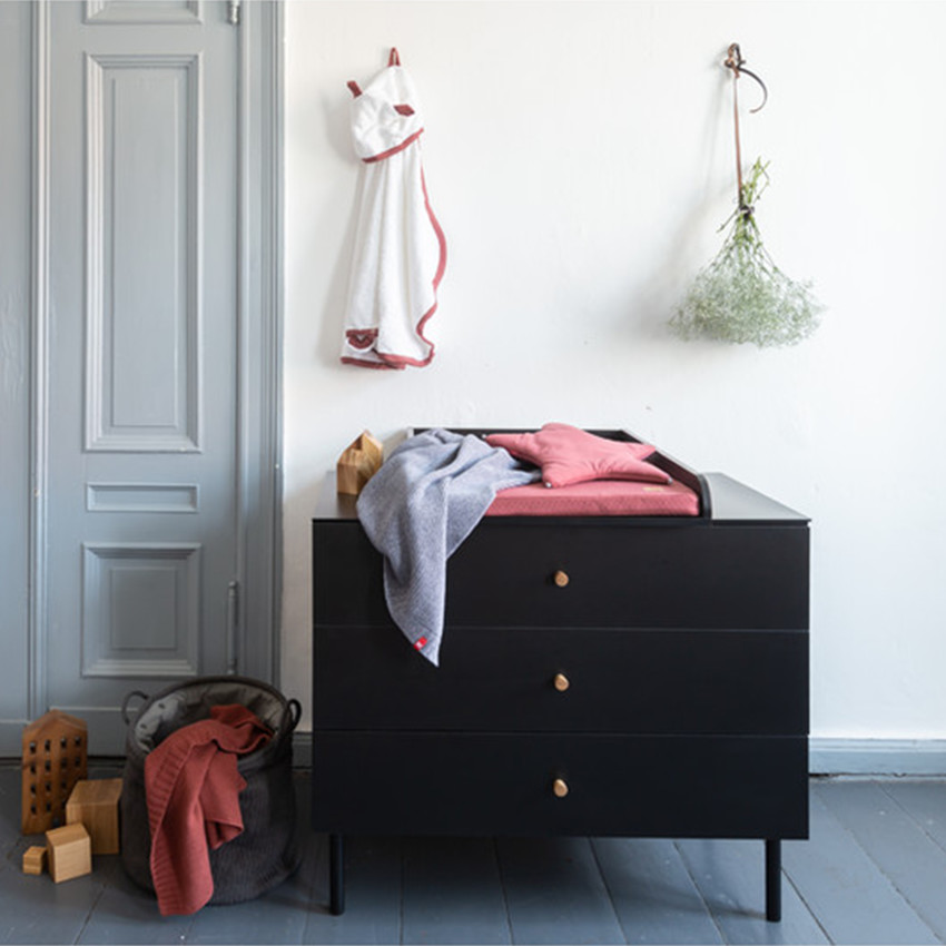 Cape de bain à capuche Pure blanc/ bordeaux 