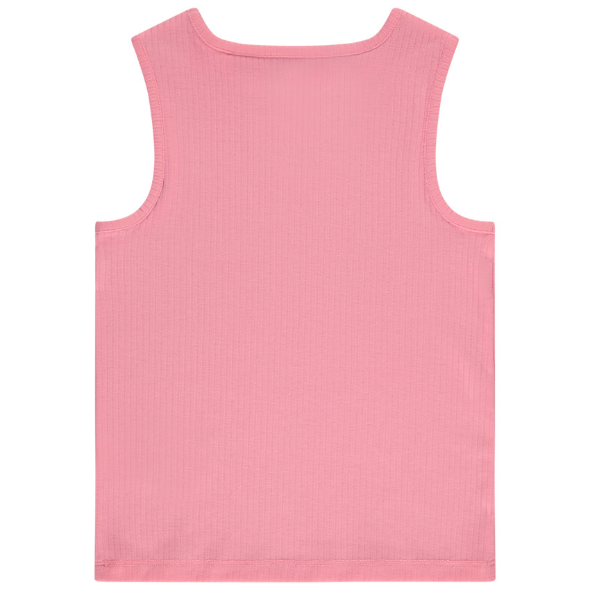 Camiseta sin mangas canalé con abertura para niña 