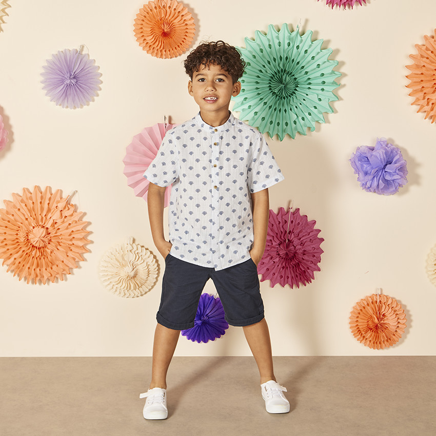 Bermudas lisas de tela para niño 