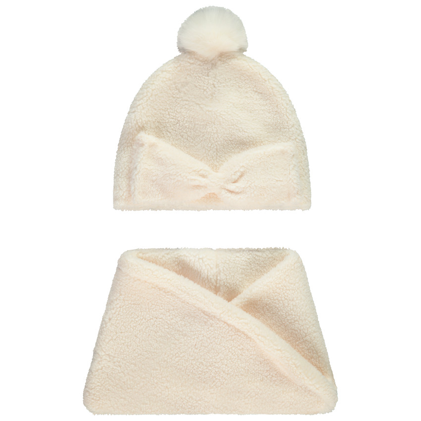 Conjunto snood de sherpa + gorro con pompón para bebé niña  Additional Conjunto snood de sherpa + gorro con pompón para bebé niña