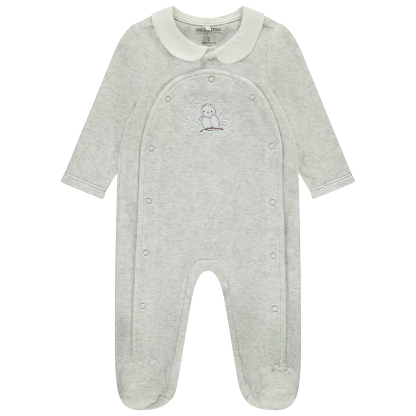 Pelele de terciopelo con cuello babero para niña bebé  Additional Pelele de terciopelo con cuello babero para niña bebé