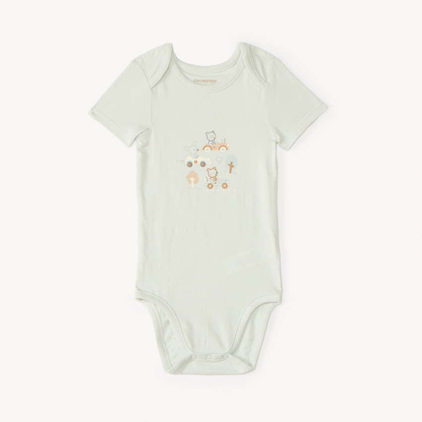 Pack de 5 bodies de manga corta con estampado de coches para bebé niño (aberturas diferentes según la edad). 