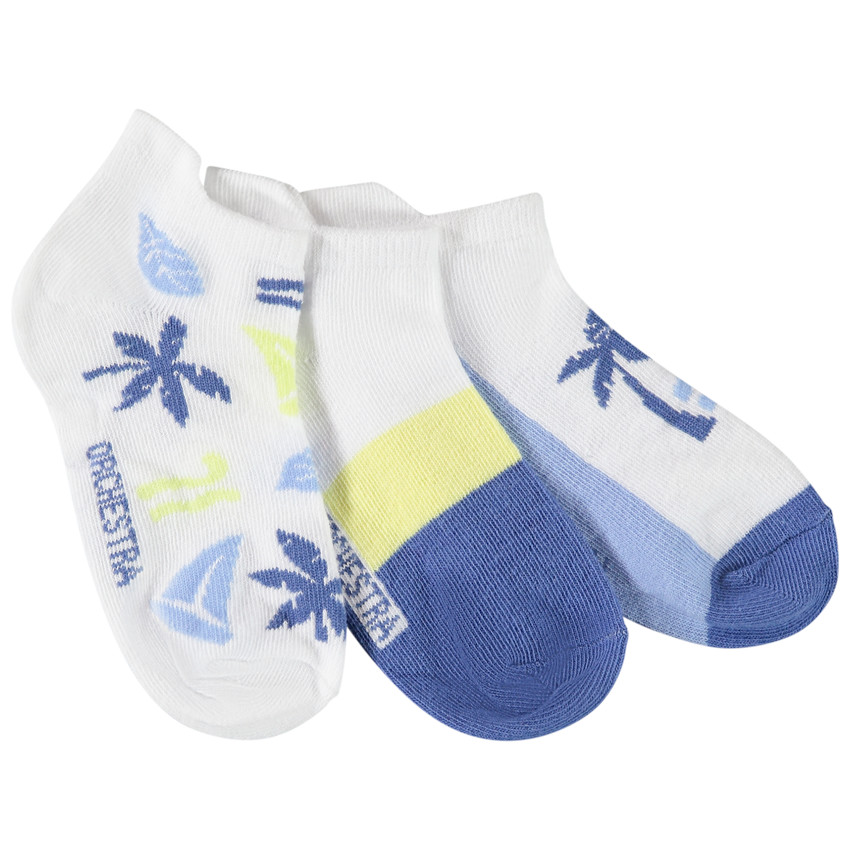 Lote de 3 pares de calcetines con motivos Mykonos para niño 