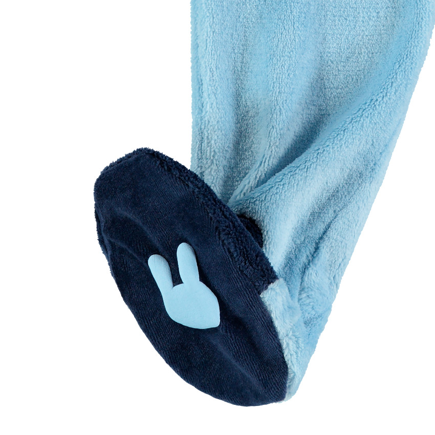 Pijama azul de borreguillo con cremallera y corazón cosido 