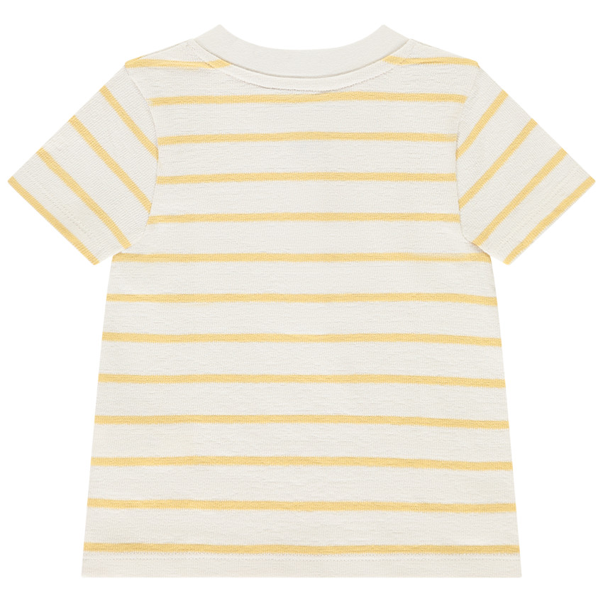 Polo de manga corta rayas con cuello teddy para bebé niño 