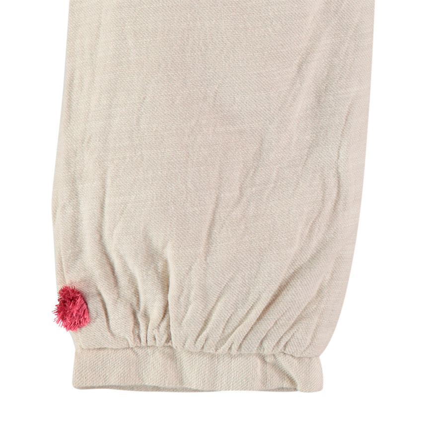 Pantalon doublé jersey à  noeud et détails cousus 