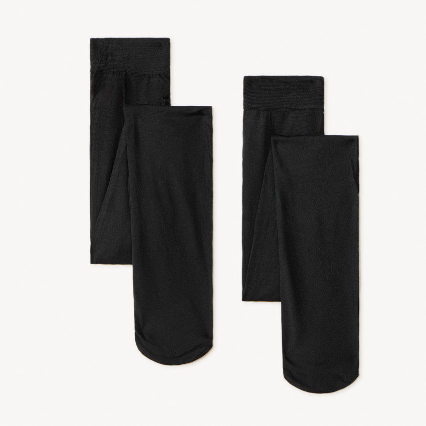 Pack de 2 pares de medias finas lisas para niña 