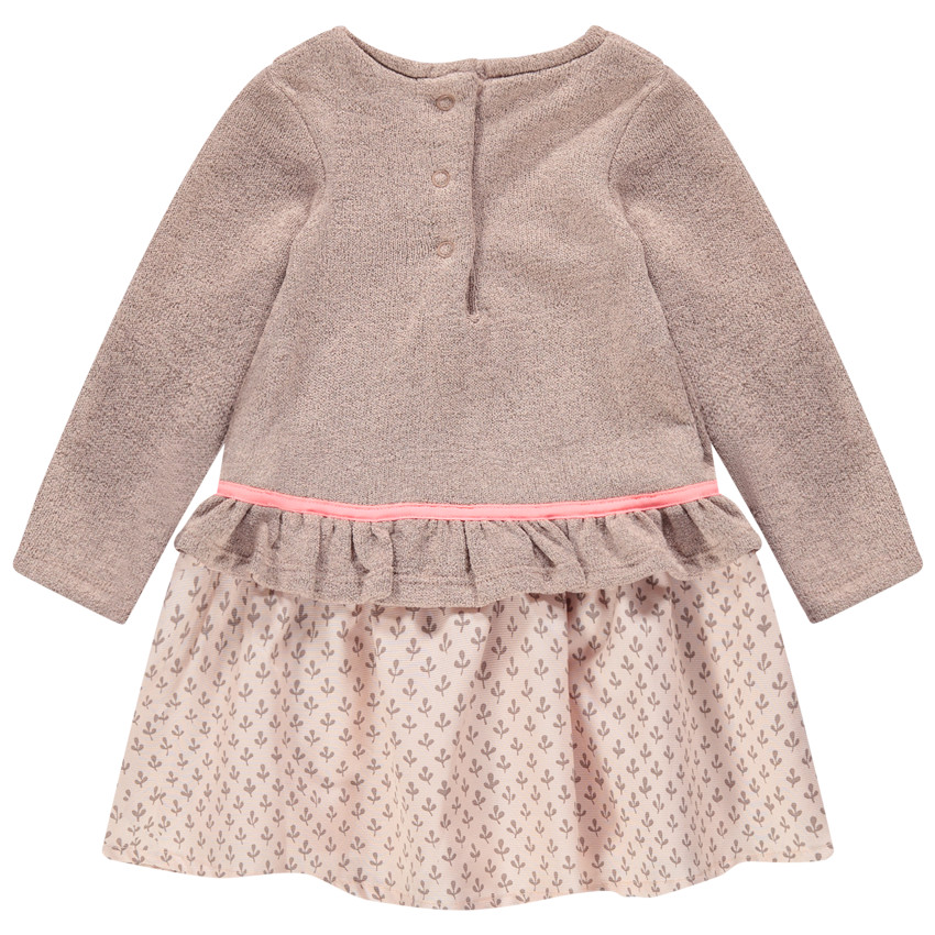 Vestido de manga larga efecto 2 en 1 con conejos bordados 