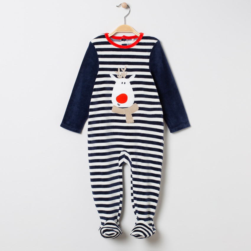 Pelele terciopelo rayas + motivo navideño  Additional Pelele terciopelo rayas + motivo navideño