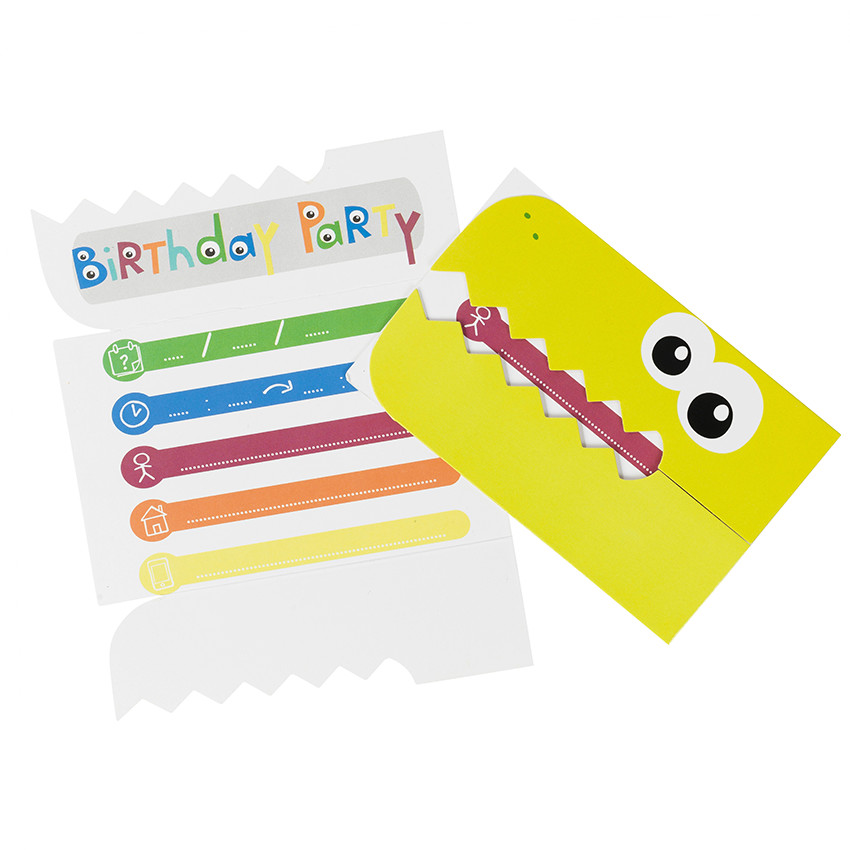 Lote de 10 tarjetas de invitación de cumpleaños Dragón  Additional Lote de 10 tarjetas de invitación de cumpleaños Dragón