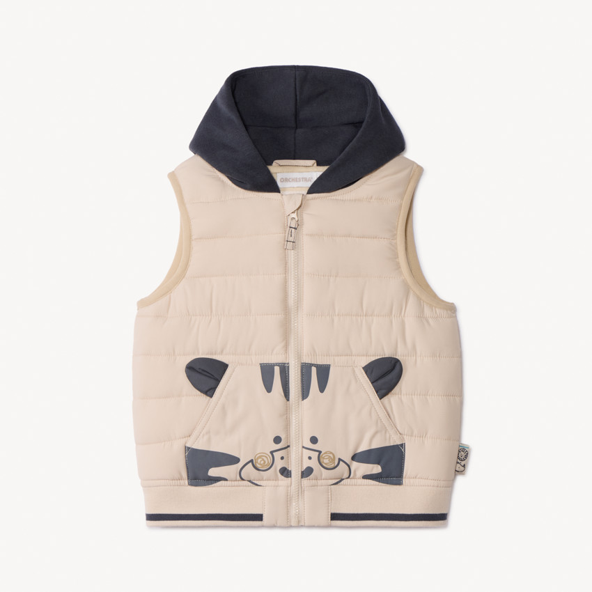 Chaleco acolchado sin mangas bicolor divertido para bebé niño 