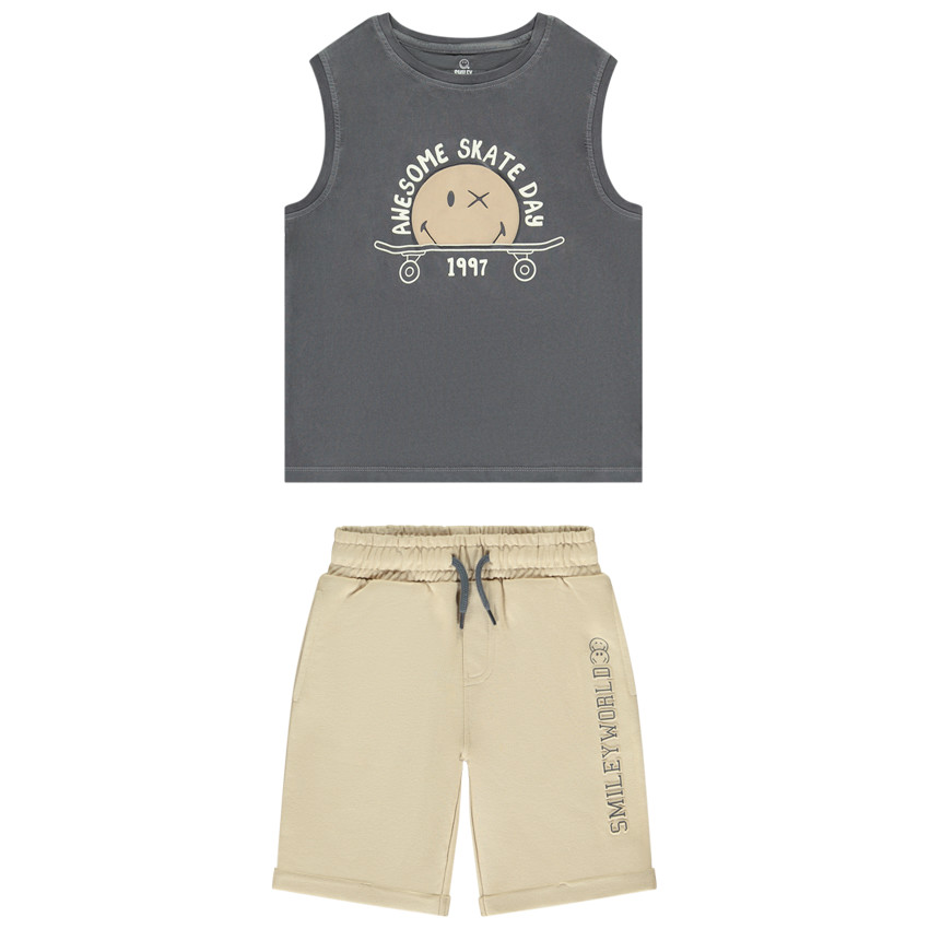 Conjunto de 2 piezas SmileyWorld con camiseta sin mangas para niño 