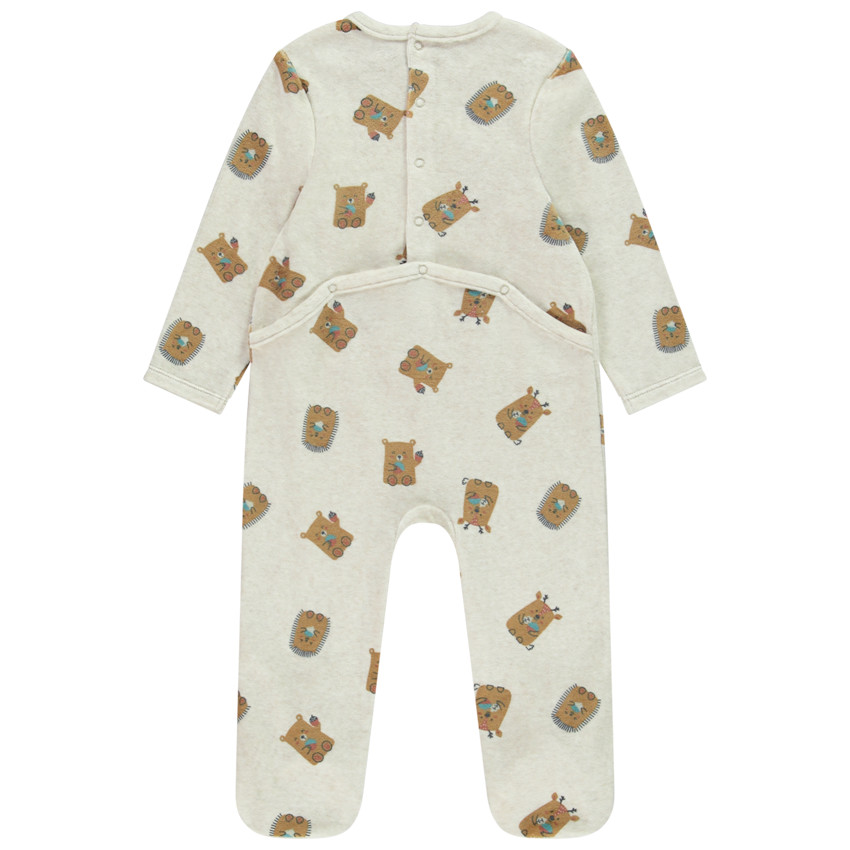 Pack de 3 peleles de terciopelo con animales para bebé niño con aperturas diferentes según la edad 