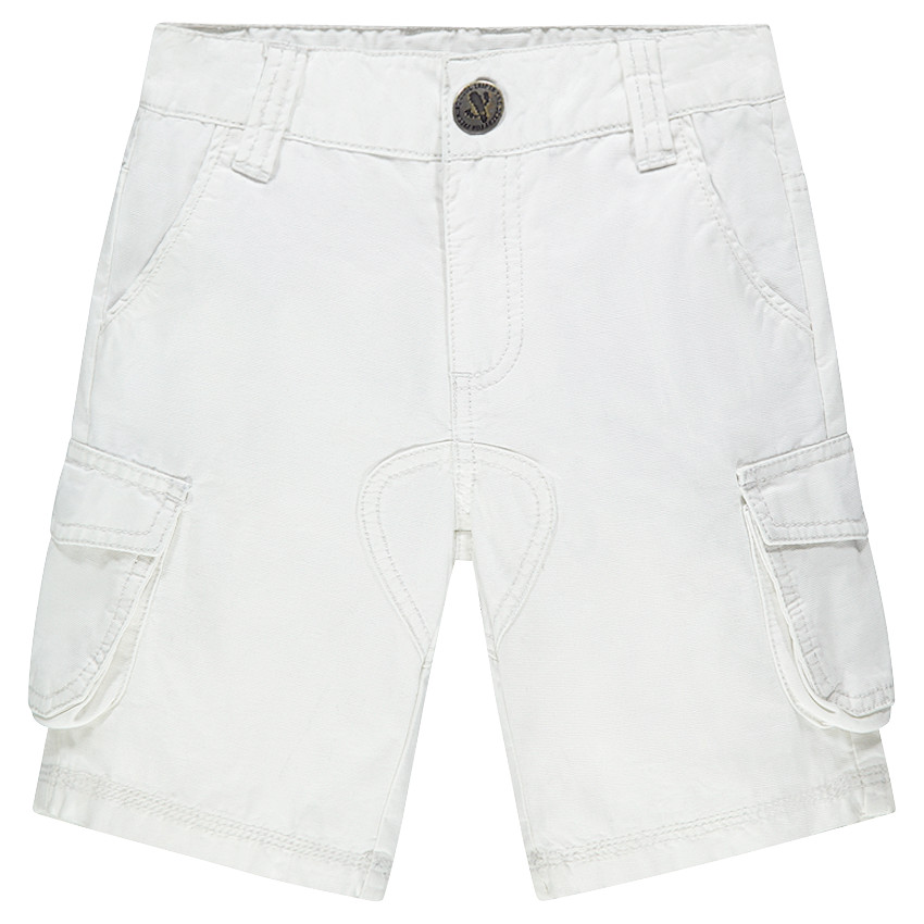 Bermudas lisos de lona con bolsillos 