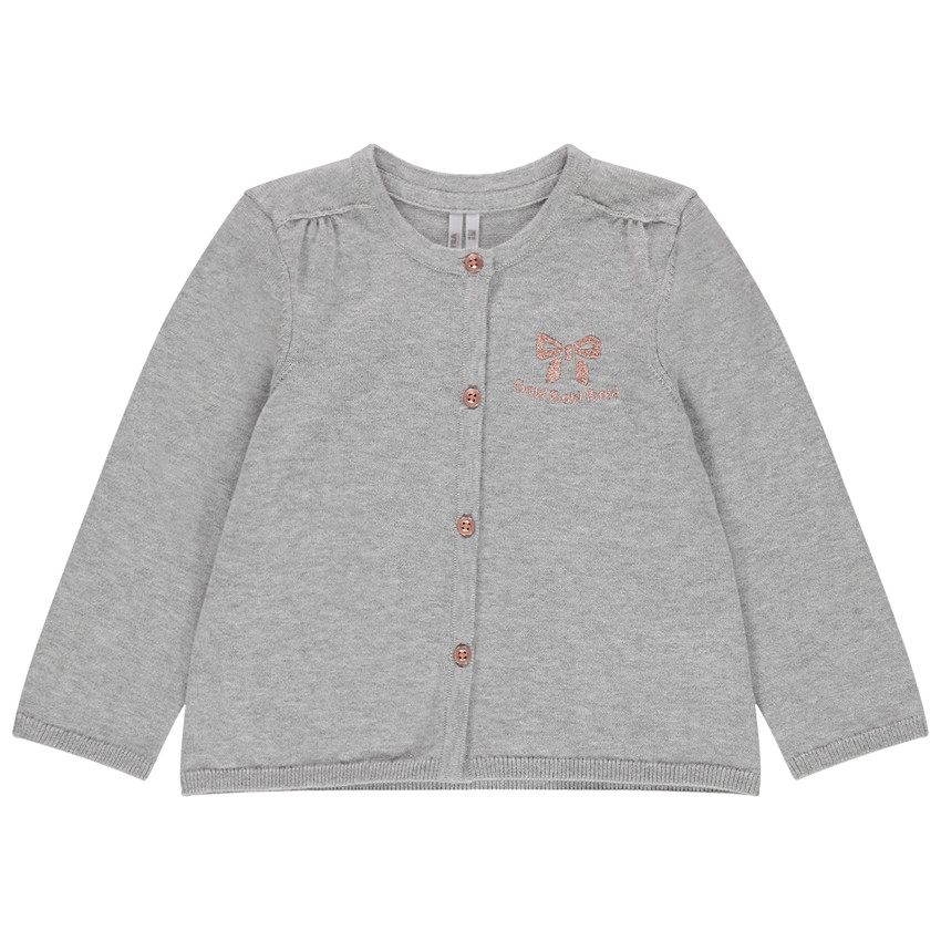 Gilet en tricot chiné à noeud brodé  Additional Gilet en tricot chiné à noeud brodé