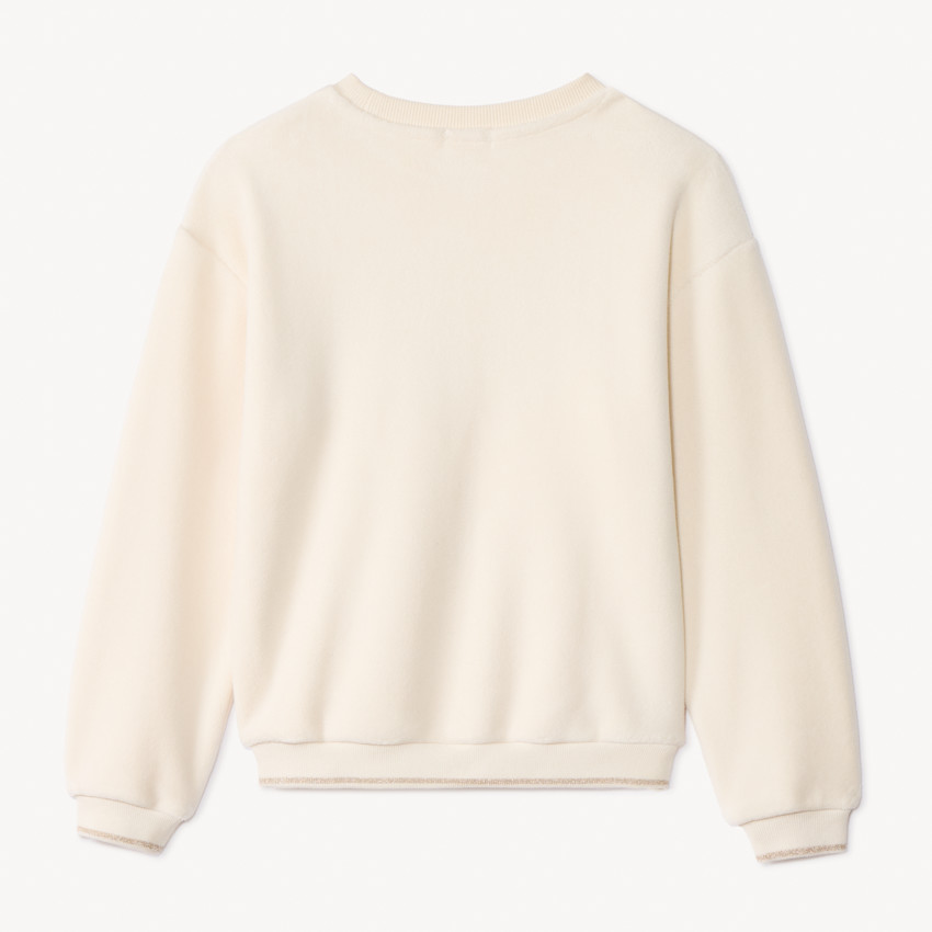 Sudadera polar oversize con parches moteados para niña 