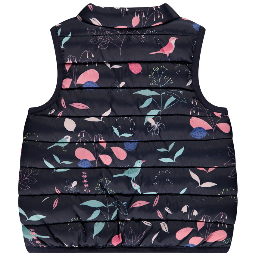 Chaleco motivo flores y pájaros 