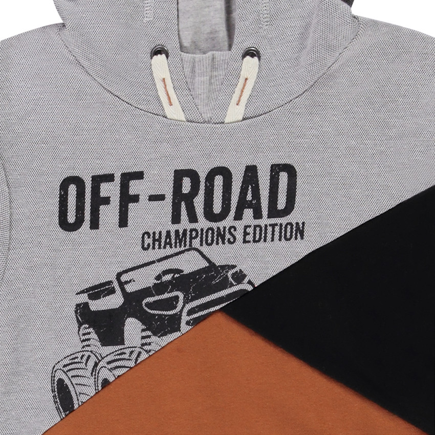 Conjunto de jogging colorblock de felpa para niño 