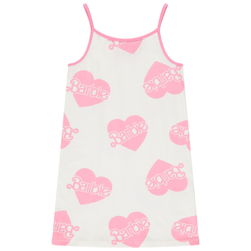 Camisón de tirantes con estampado de corazones/Barbie para niña 