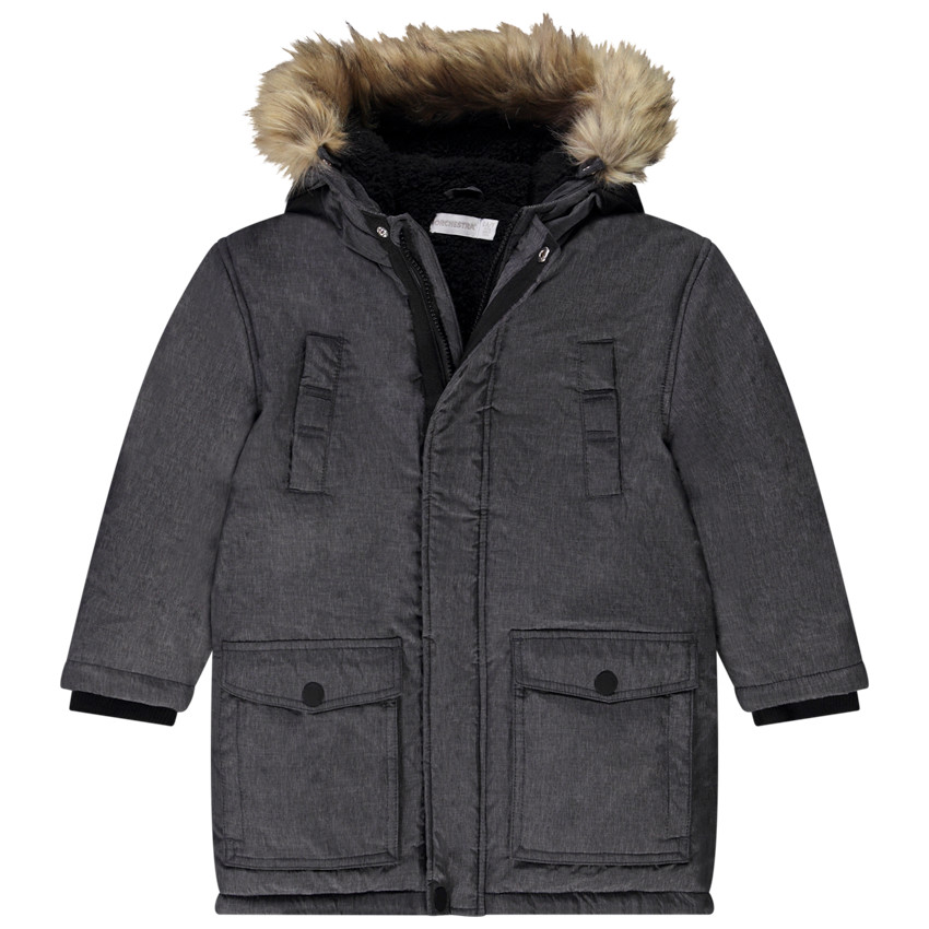 Parka grand froid déperlante à capuche en polyamide pour garçon 